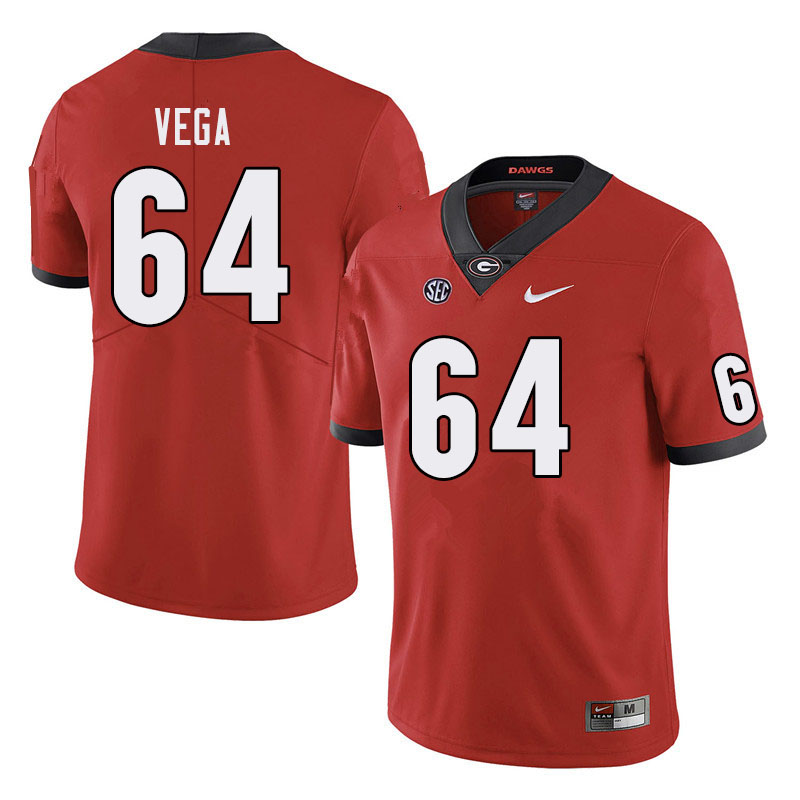 Georgia Bulldogs #64 JC Vega College Football Jerseys Sale-Red